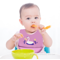 Soft Waterproof Baby Silicone Bib with Patterned Bib